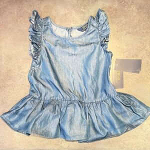 Polo by Ralph Lauren Light Blue Ruffle Girls Dress Blouse